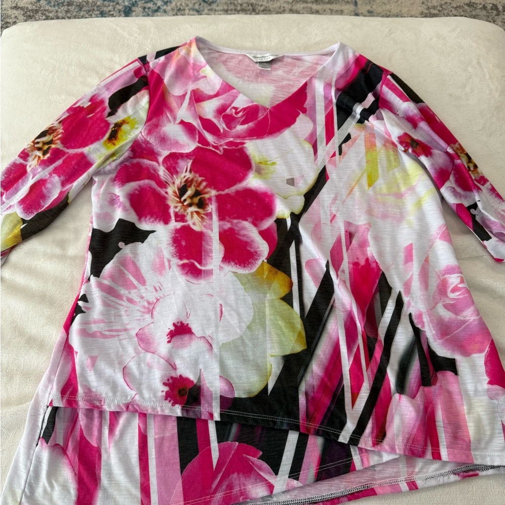 Christopher and Banks Women’s XL Petite Multicolored Top E26